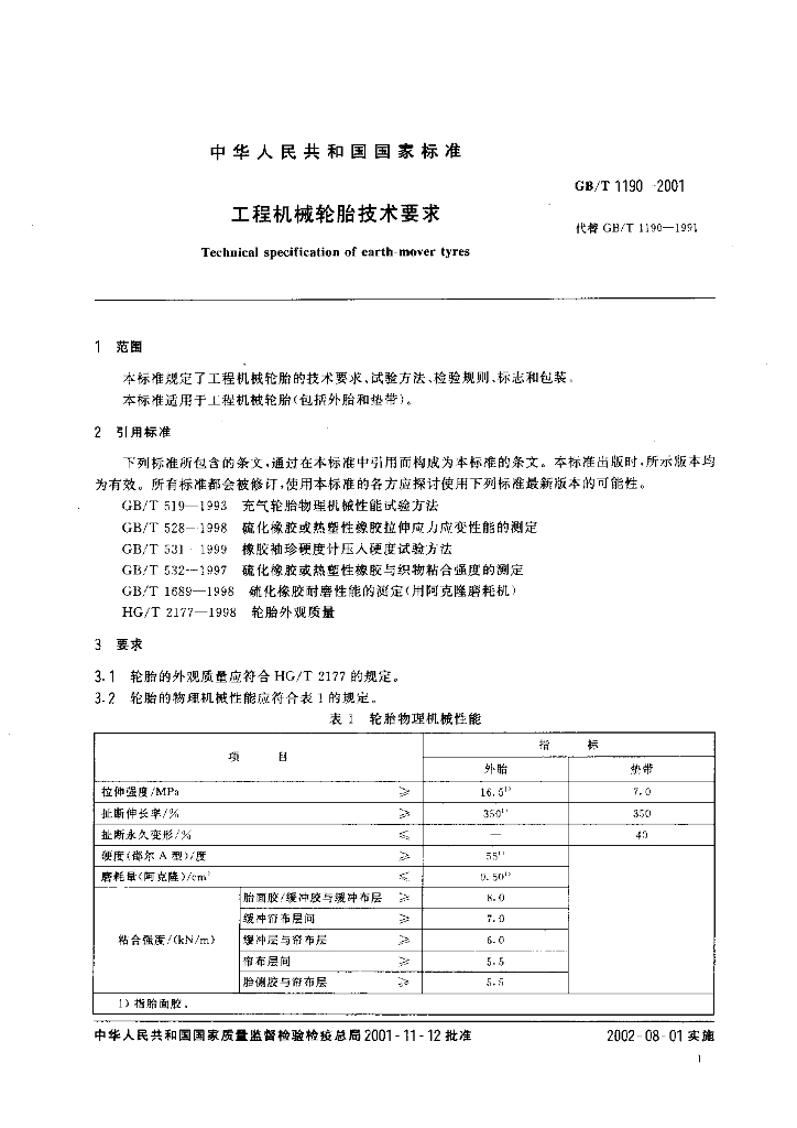 GB/T 1190-2001 标准预览