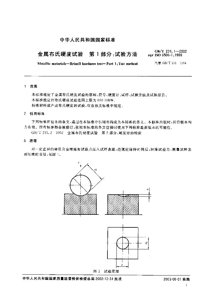 GB/T 231.1-2002 标准预览