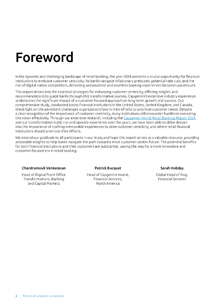 凯捷Capgemini：2024年客户联系的艺术-如何为零售金融机构创造难忘的体验并推动增长报告（英文版）_第3页