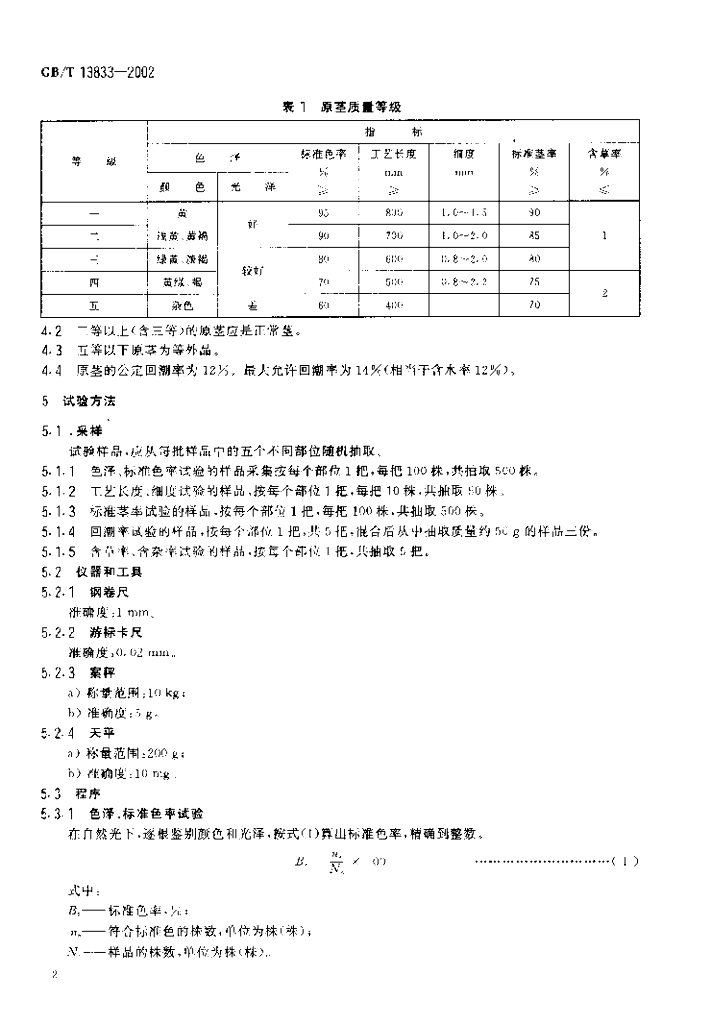 GB/T 13833-2002 标准预览