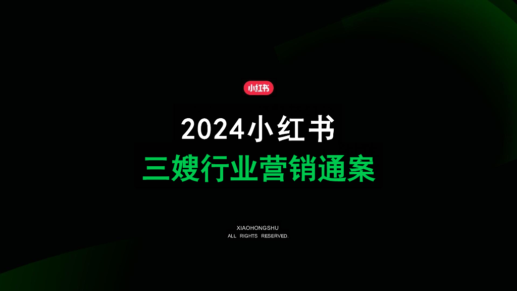 小红书：2024年三嫂行业营销通案