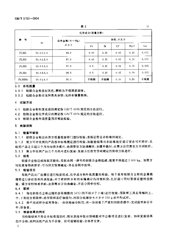 GB/T 5150-2004 标准预览
