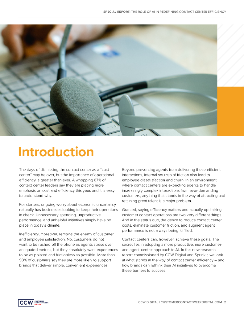 Sprinklr：2023年人工智能在重新定义联络中心效率方面的作用报告（英文版）_第2页
