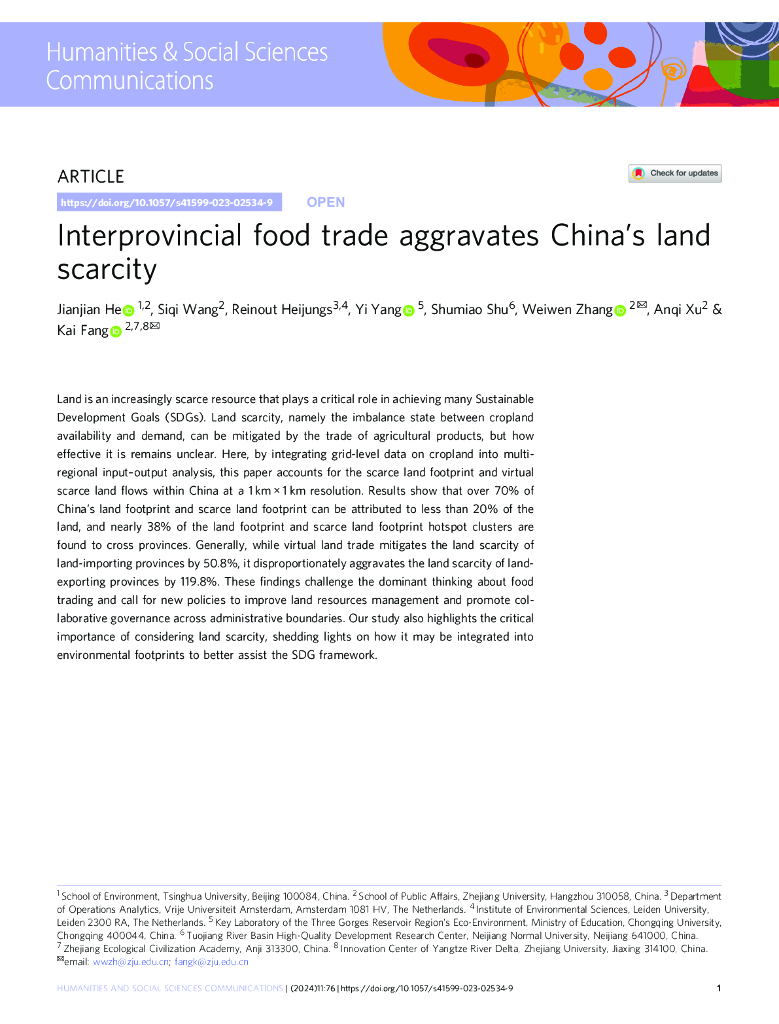 IVM：省际食品贸易加剧中国土地稀缺（英文版）