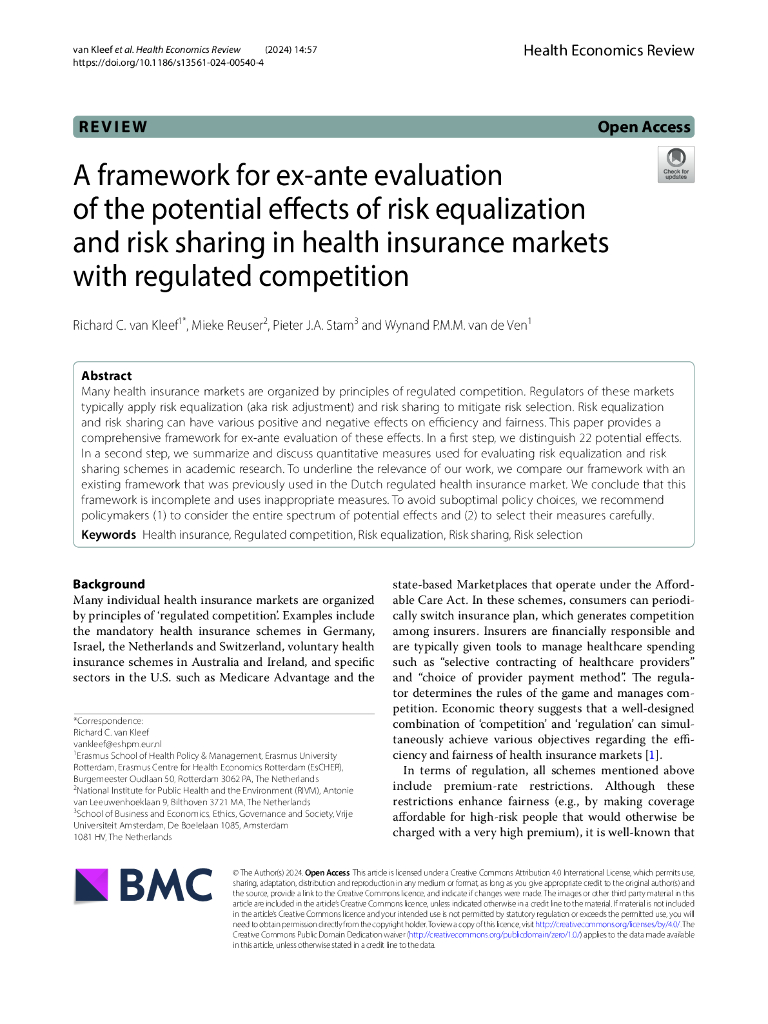 IVM：事前评估受监管竞争的健康保险市场风险均衡和风险分担潜在影响的框架（英文版）