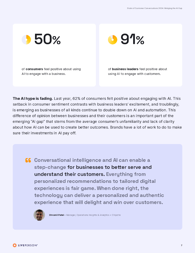 LivePerson：2024年客户对话状况-缩小人工智能差距报告（英文版）_第7页