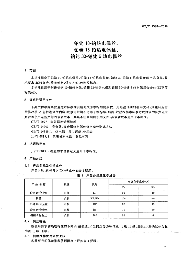 GB/T 1598-2010 标准预览