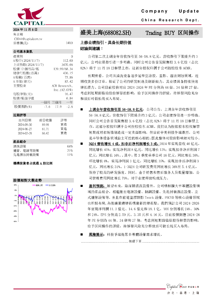 群益证券：盛美上海（688082）-上修业绩指引，具备长期价值