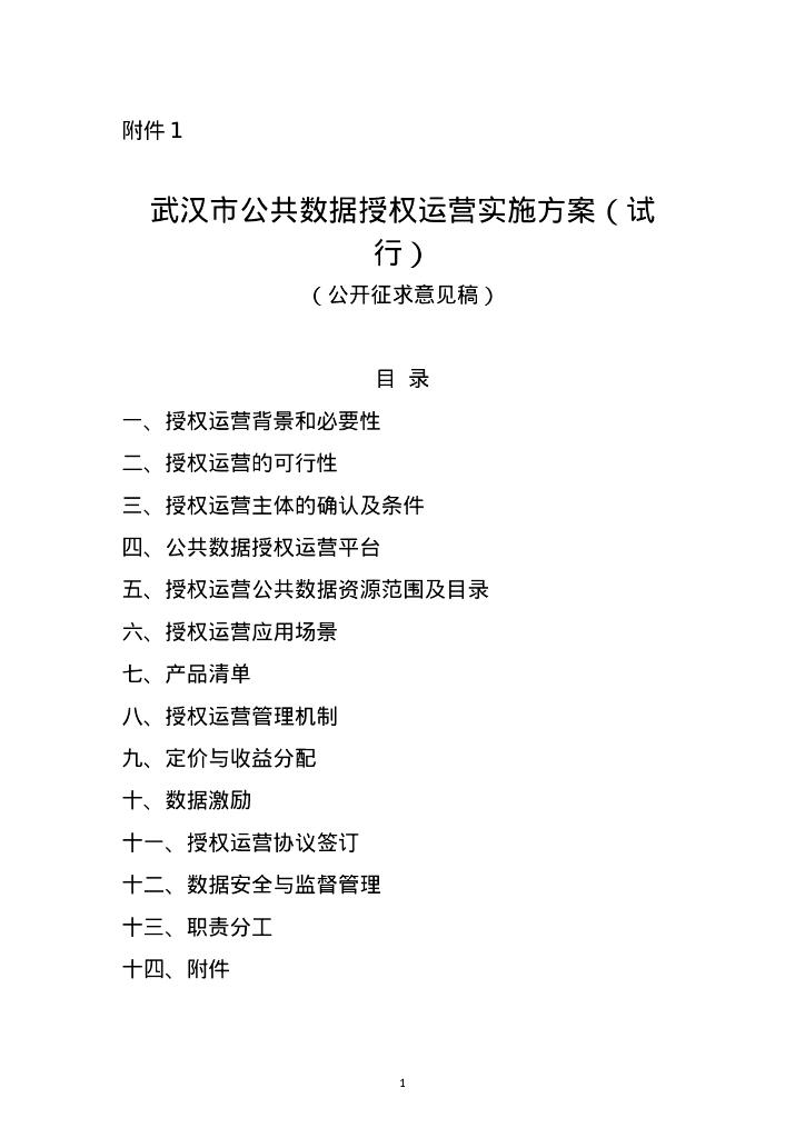 武汉市公共数据授权运营实施方案（试行）（公开征求意见稿）