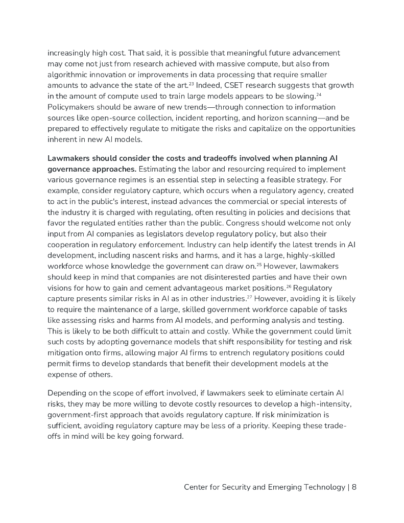 CSET美国安全与新兴技术中心：2024年有效治理人工智能的原则研究报告（英文版）_第9页