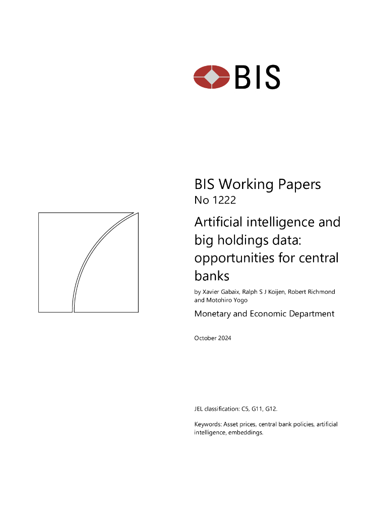 国际清算银行：人工智能和大数据：央行的机遇（英文版）