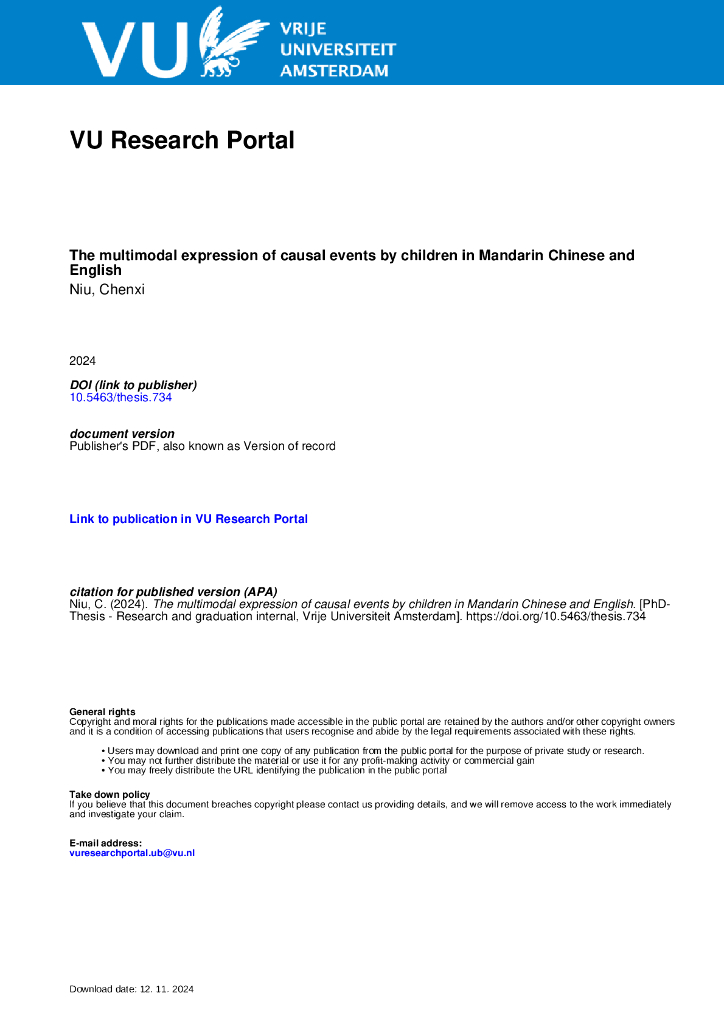 IVM：儿童用汉语和英语对因果事件的多模态表达（英文版）