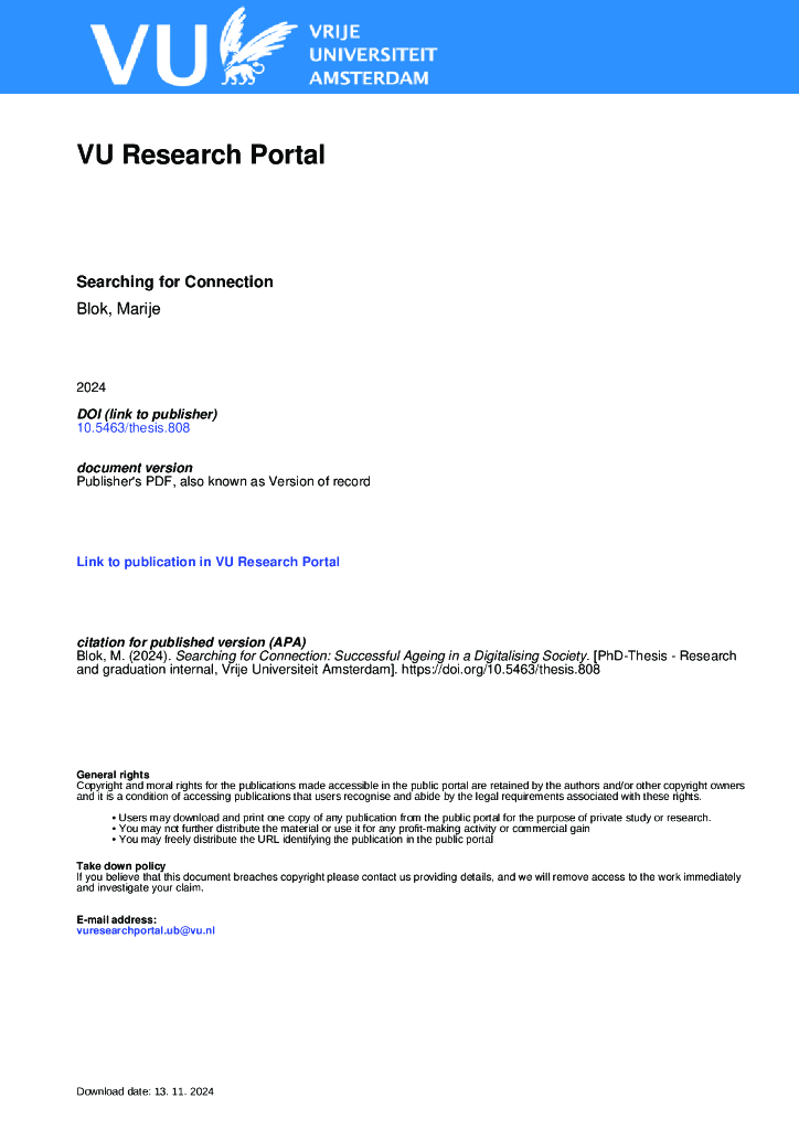 IVM：寻找联系：数字化社会中的成功老龄化（英文版）
