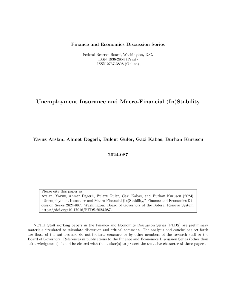 美联储：失业保险与宏观金融稳定（英文版）