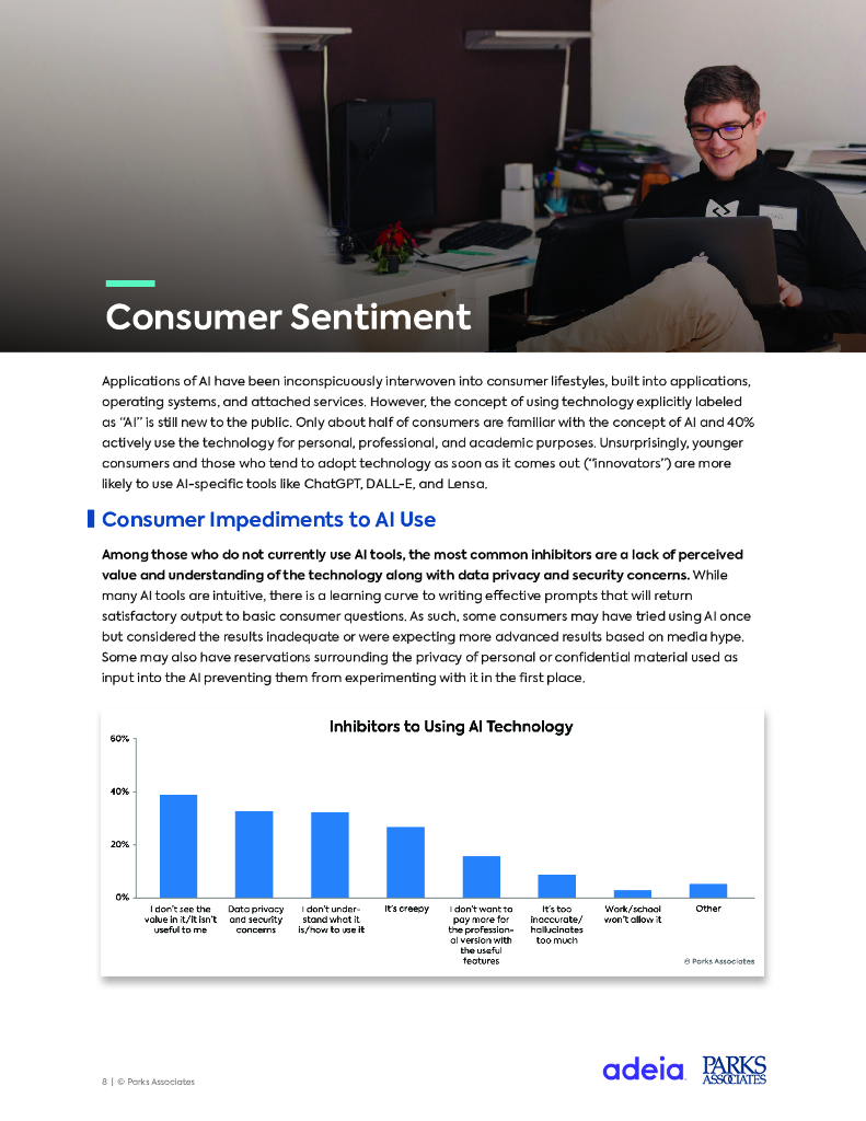 Parks Associates：2024年人工智能在媒体、娱乐和广告领域的崛起：消费者态度及隐私安全问题调研报告（英文版）_第8页