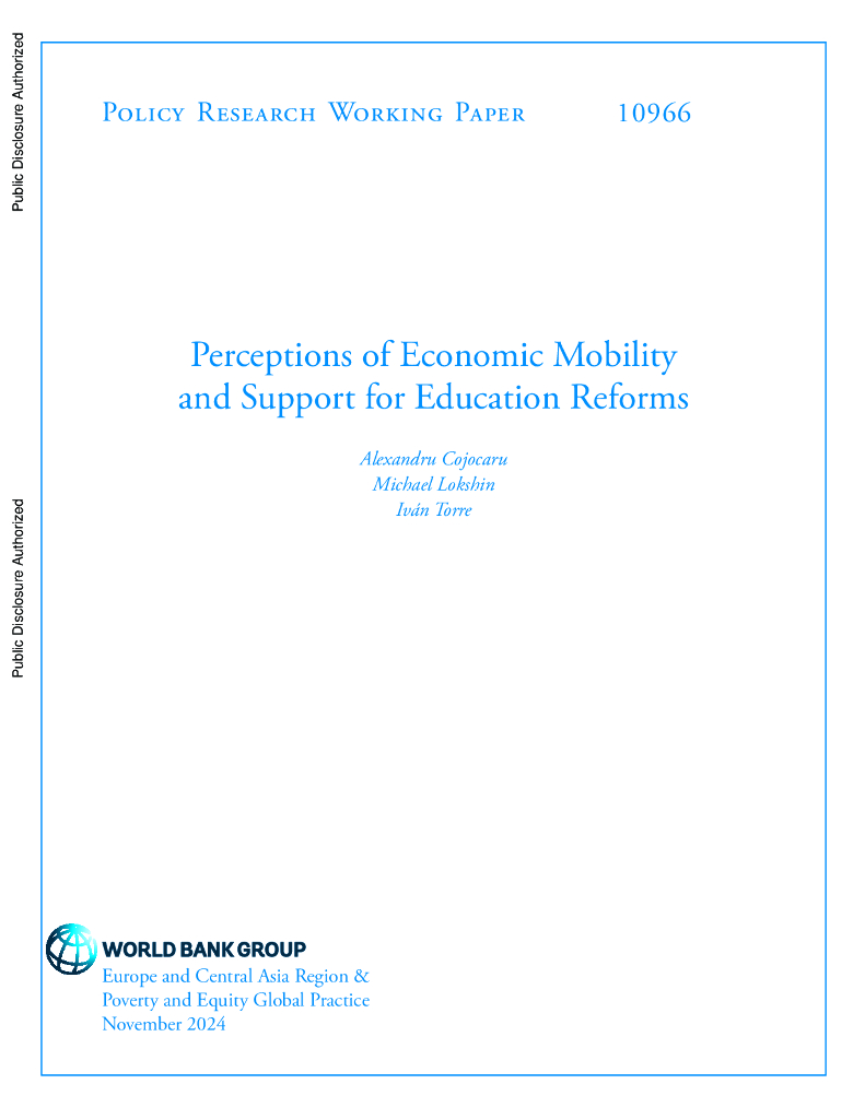 世界银行：对经济流动性的看法和对教育改革的支持（英文版）