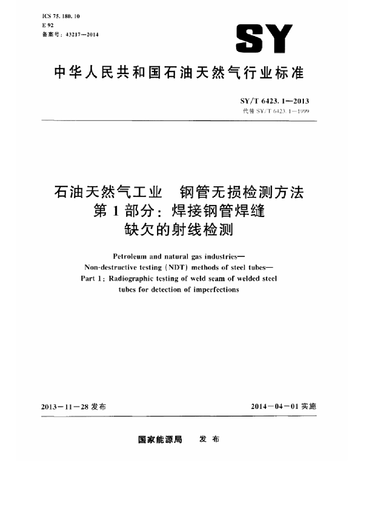 SY/T 6423.1-2013 标准预览