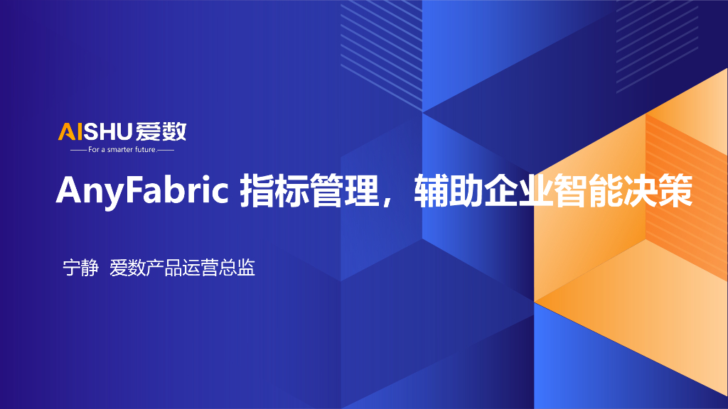 爱数（宁静）：2024年AnyFabric指标管理，辅助企业智能决策