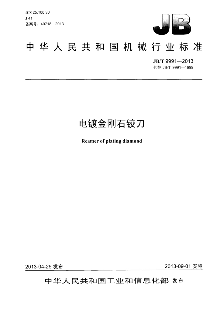 JB/T 9991-2013 标准预览