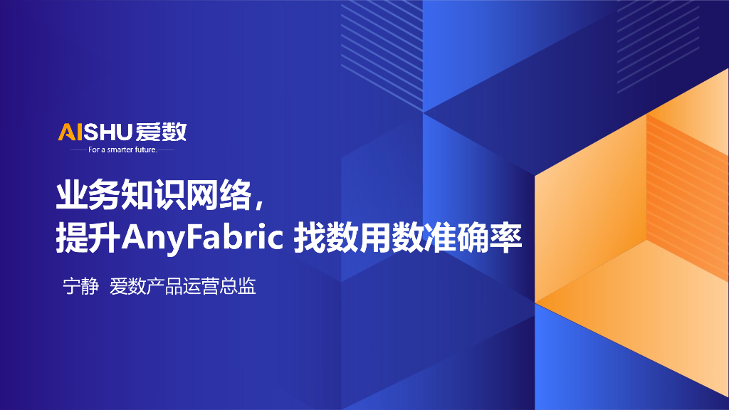爱数（宁静）：2024年业务知识网络，提升AnyFabric 找数用数准确率
