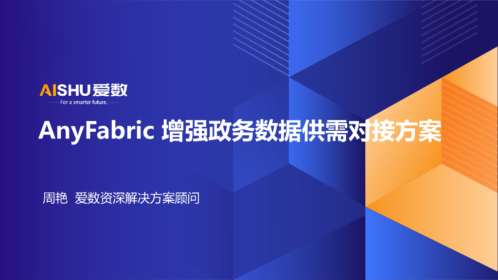 爱数（周艳）：2024年AnyFabric增强政务数据供需对接方案