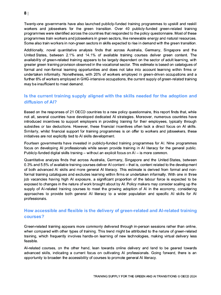 OECD经合组织：2024年绿色与人工智能转型中的技能培训供给报告：赋能员工 掌握关键技能（英文版）_第10页