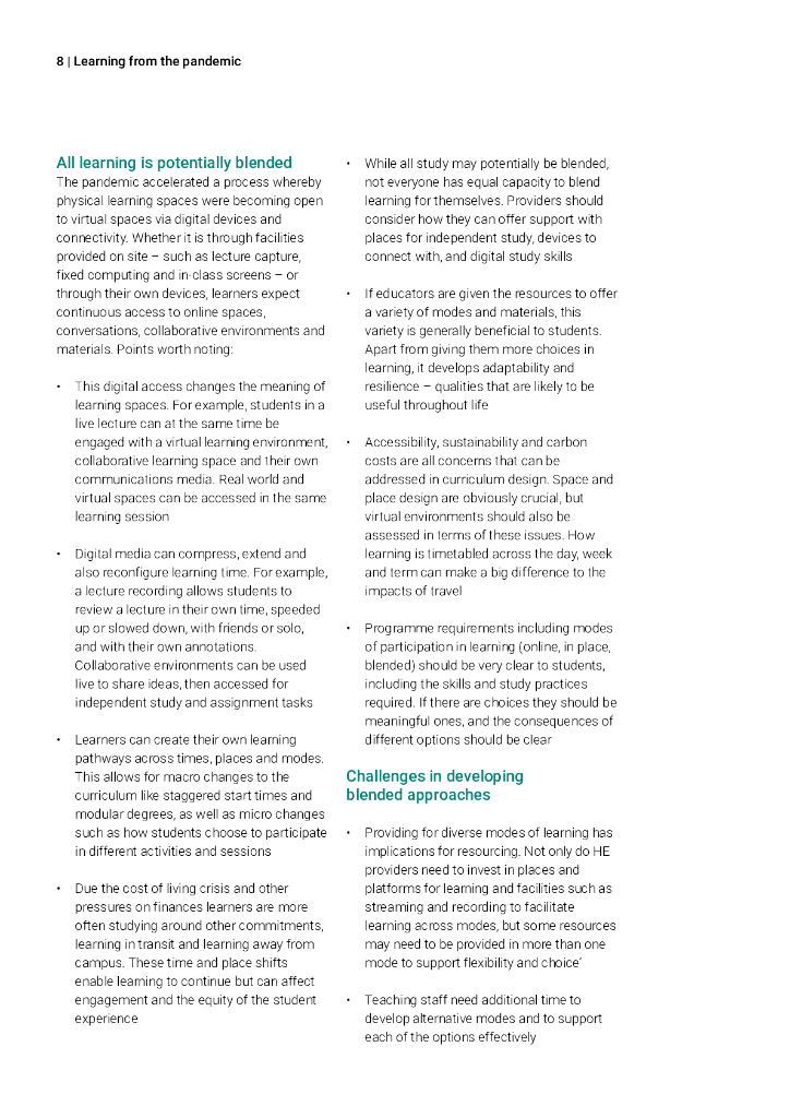 JISC：2024年超越混合-后疫情时代的课程与学习设计： 高等教育领域的经验教训报告（英文版）_第8页