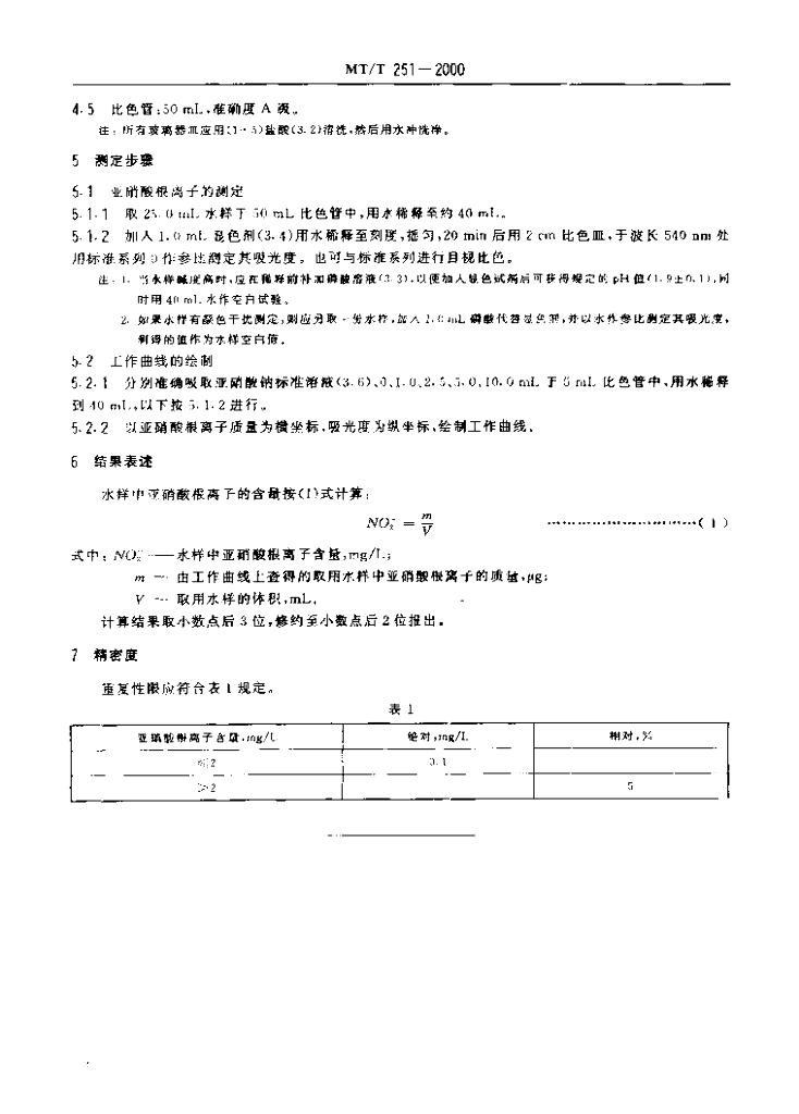 MT/T 251-2000 标准预览
