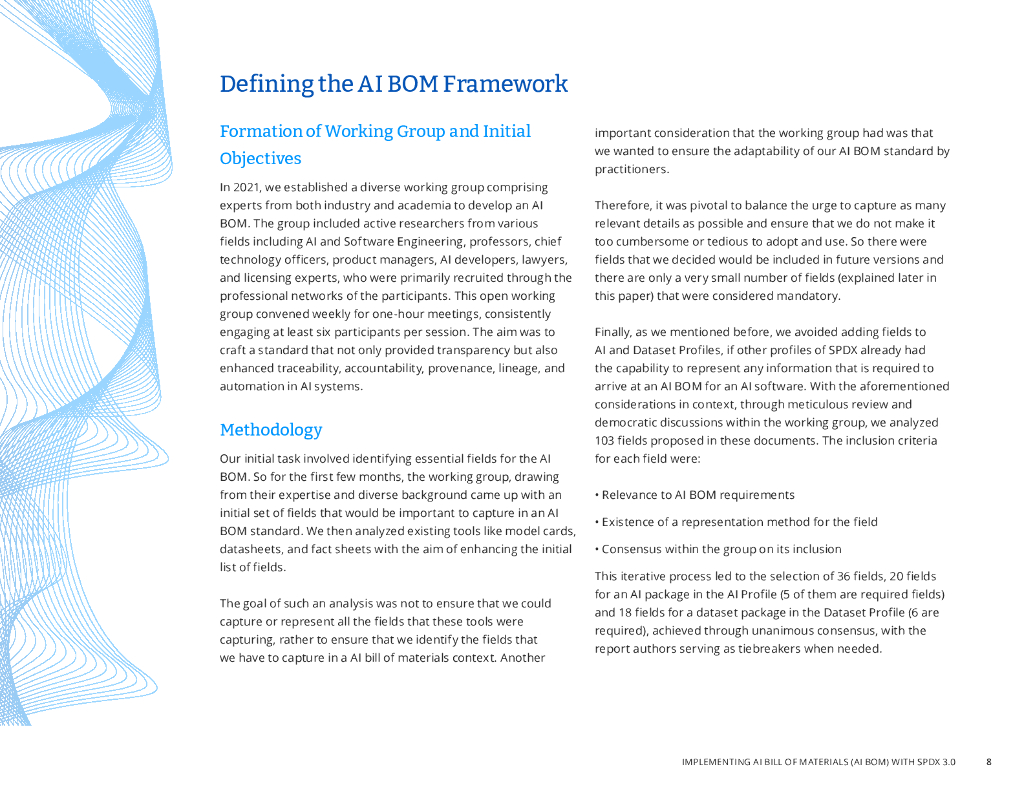Linux基金会：2024年人工智能和数据集物料清单综合创建指南报告-使用 SPDX 3.0实施AI物料清单（AI BOM）（英文版）_第8页