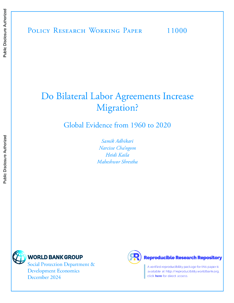 世界银行：双边劳工协议会增加移民吗？1960年至2020年的全球证据（英文版）
