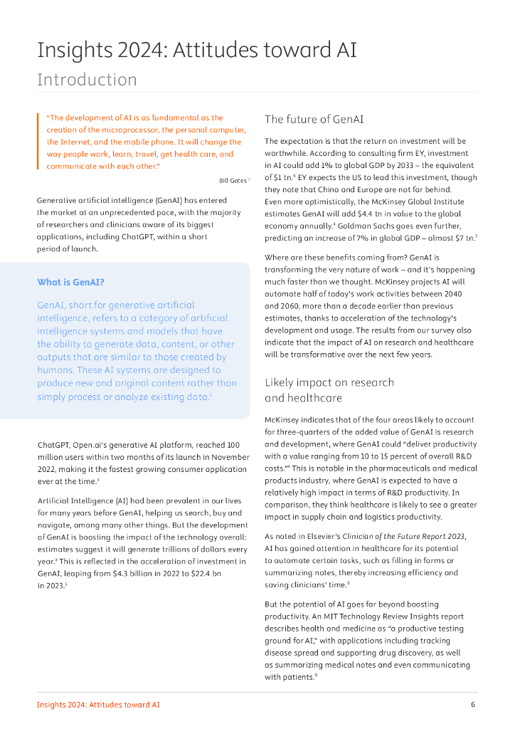 爱思唯尔（Elsevier）：洞察2024：科研人员对人工智能的态度报告（英文版）_第6页