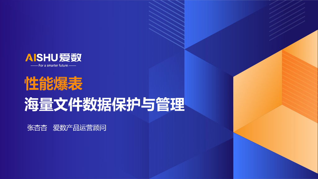 爱数（张杏杏）：2024年性能爆表-海量文件数据保护与管理方案