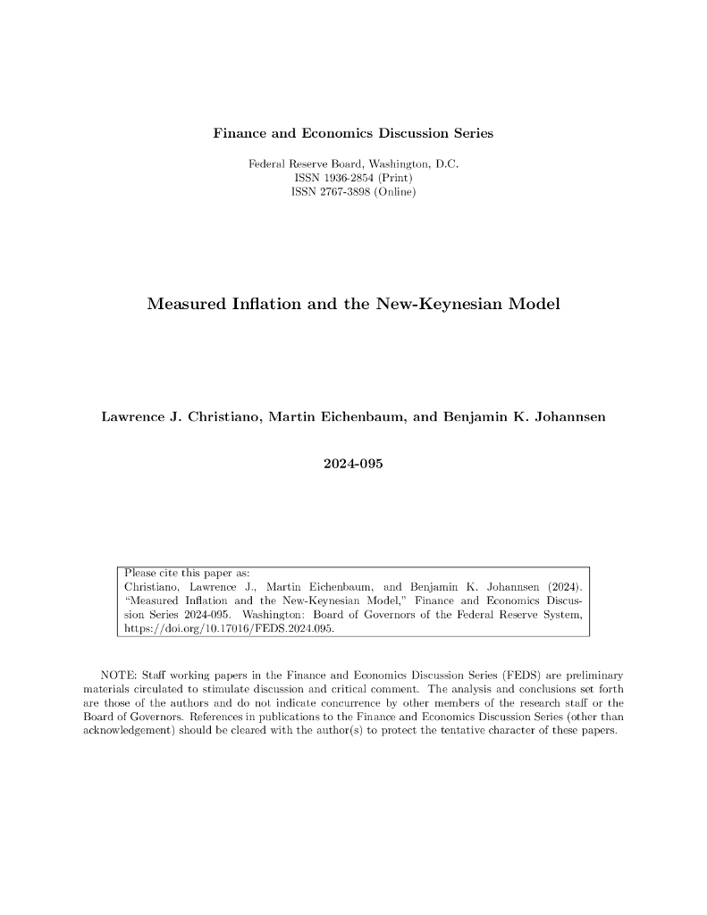 美联储：测度通货膨胀与新凯恩斯模型（英文版）