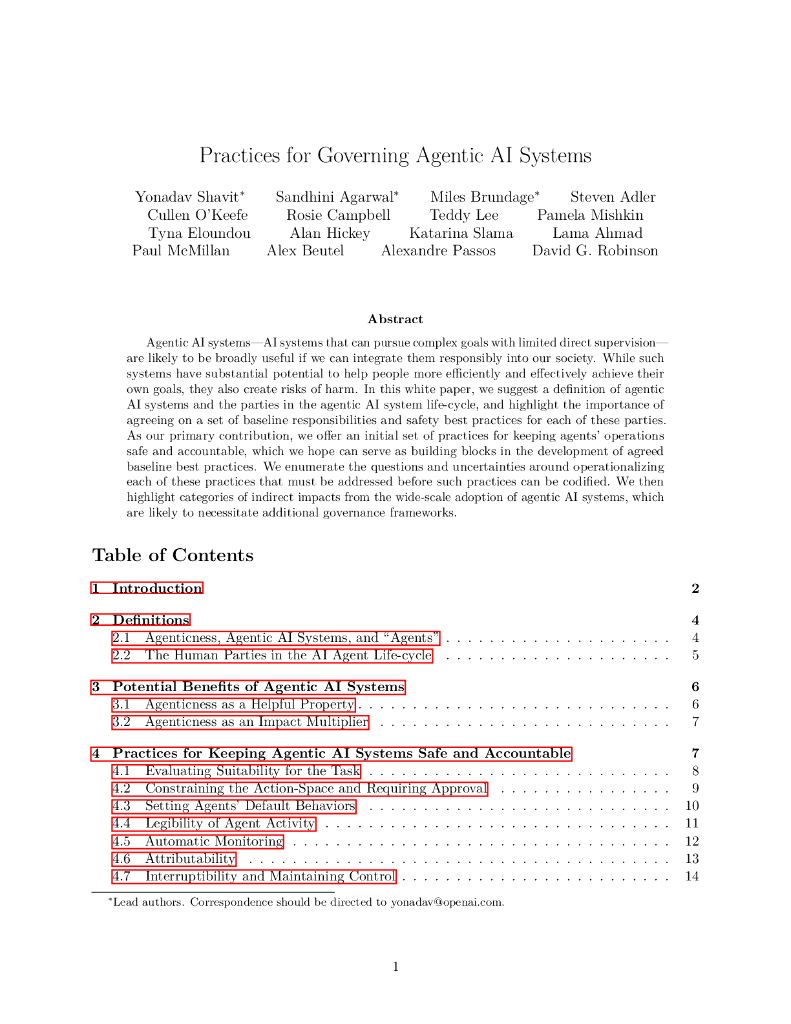 OpenAI：2024代理型AI系统管理实践（英文版）