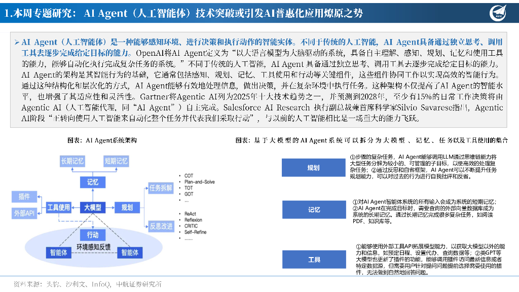 中航证券：先进制造行业周报：AIAgent（人工智能体）技术突破或引发AI普惠化应用燎原之势_第10页