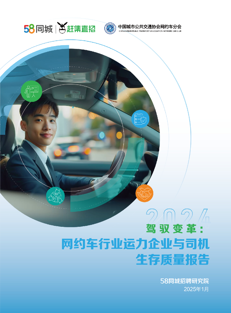 58同城招聘研究院：驾驭变革：网约车行业运力企业与司机生存质量报告（2024）海报