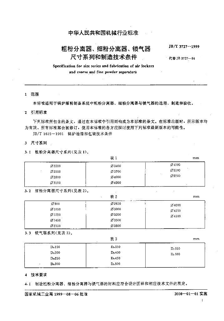 JB/T 3727-1999 标准预览
