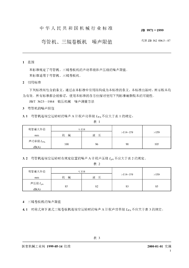 JB 9971-1999 标准预览