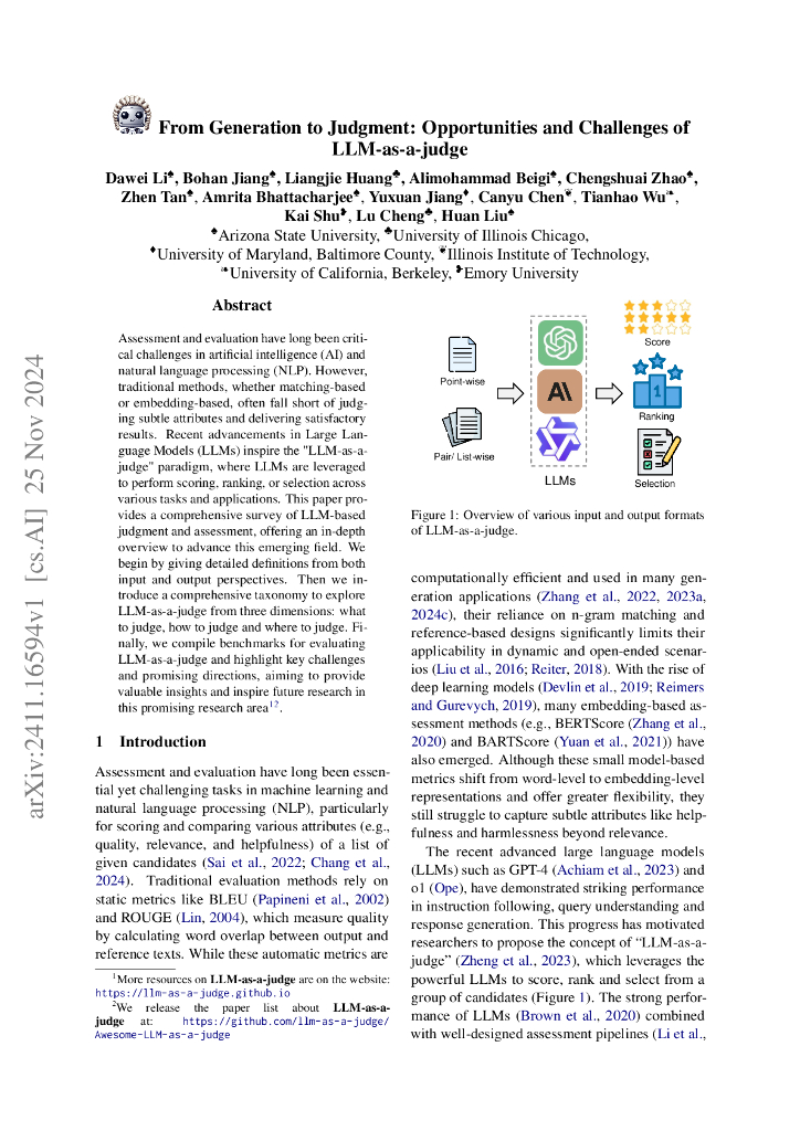 大模型如何判决？从生成到判决：大型语言模型作为裁判的机遇与挑战（英文版）