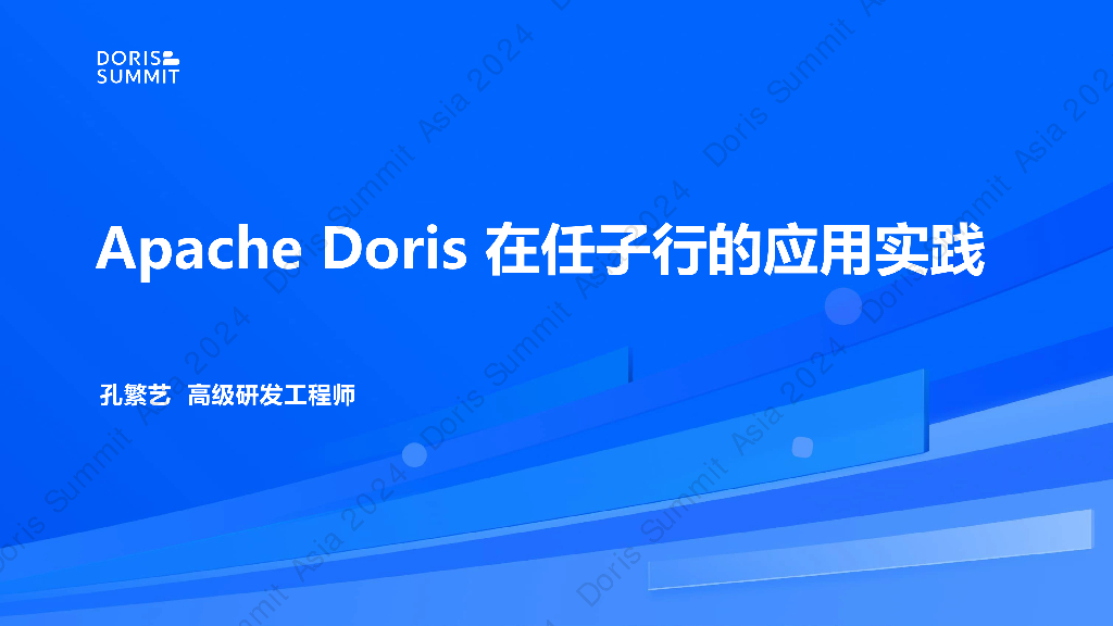 任子行（孔繁艺）：Apache Doris在任子行的应用实践