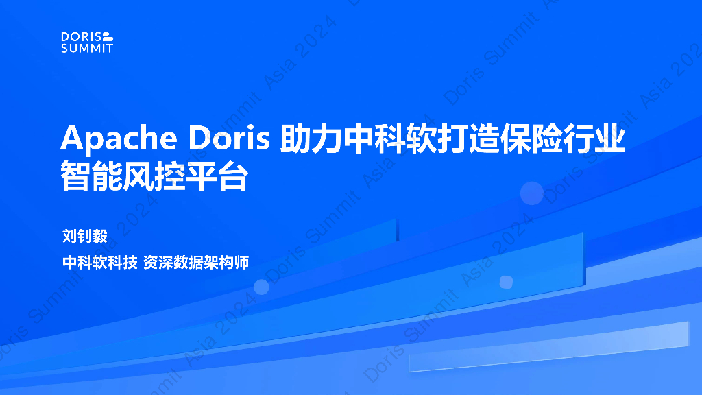 中科软（刘钊毅）：Apache Doris助力中科软打造保险行业智能风控平台