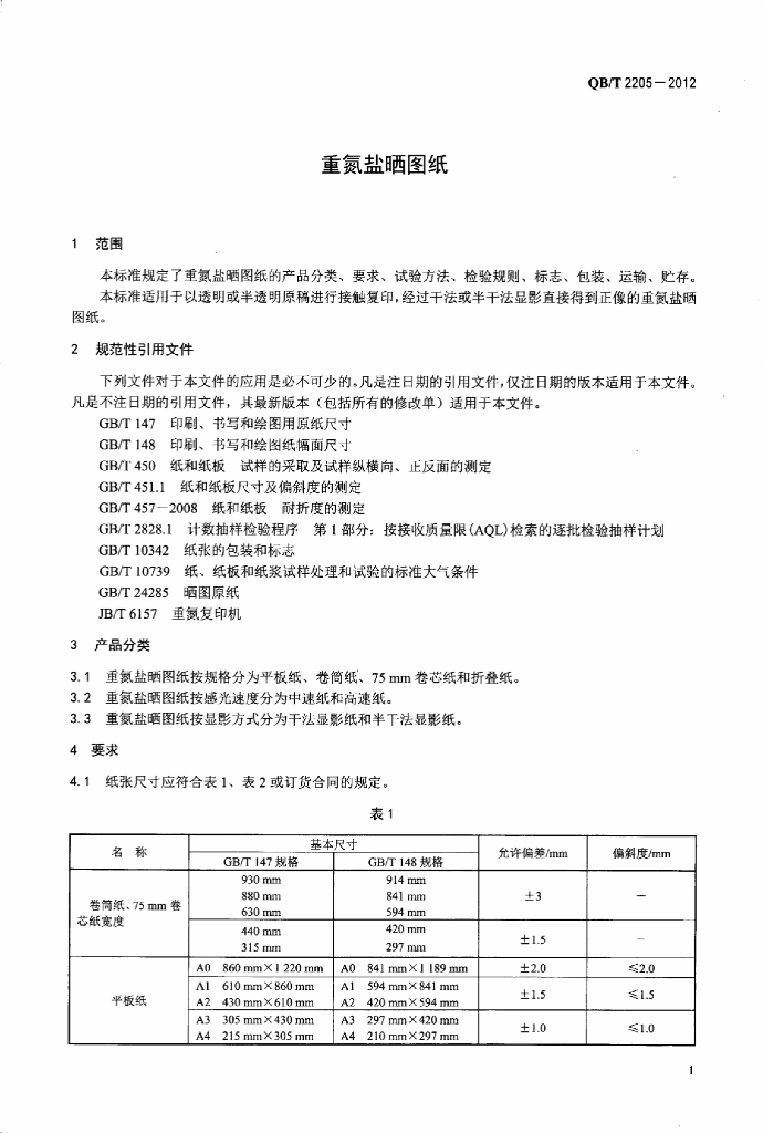 QB/T 2205-2012 标准预览