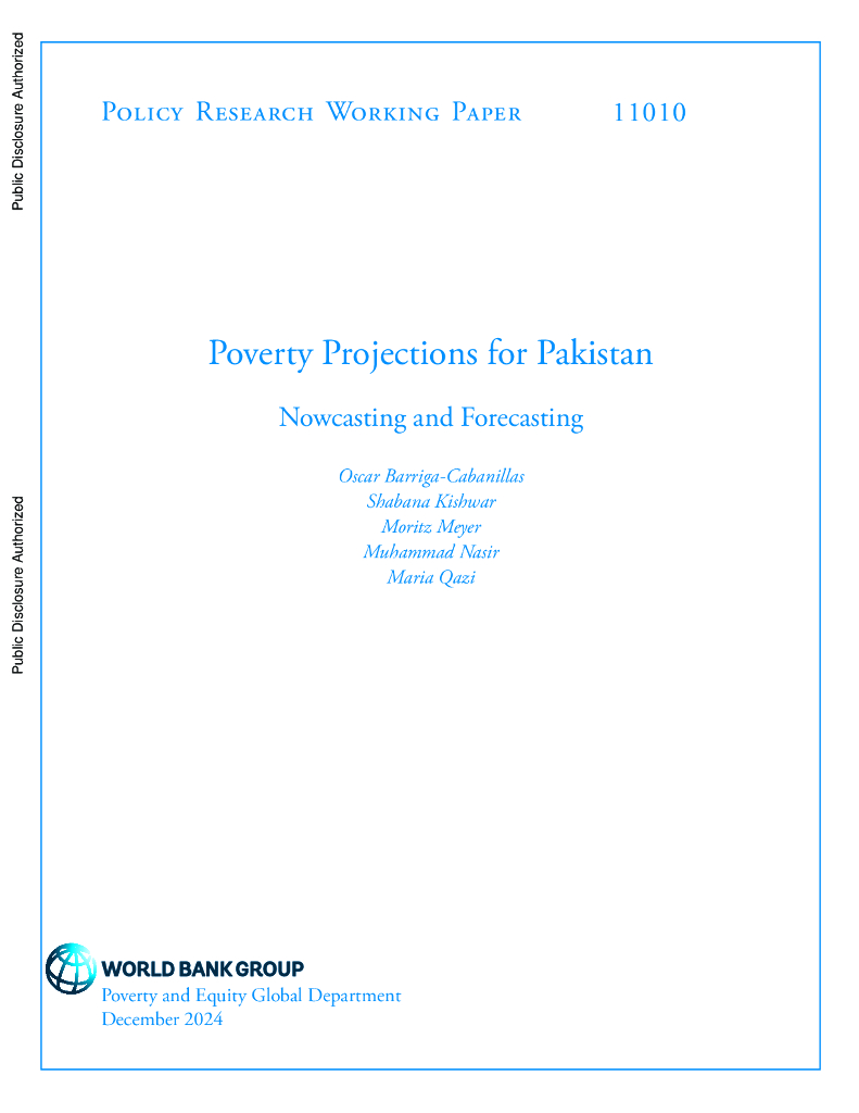 世界银行：巴基斯坦的贫困预测：预测与预报（英文版）