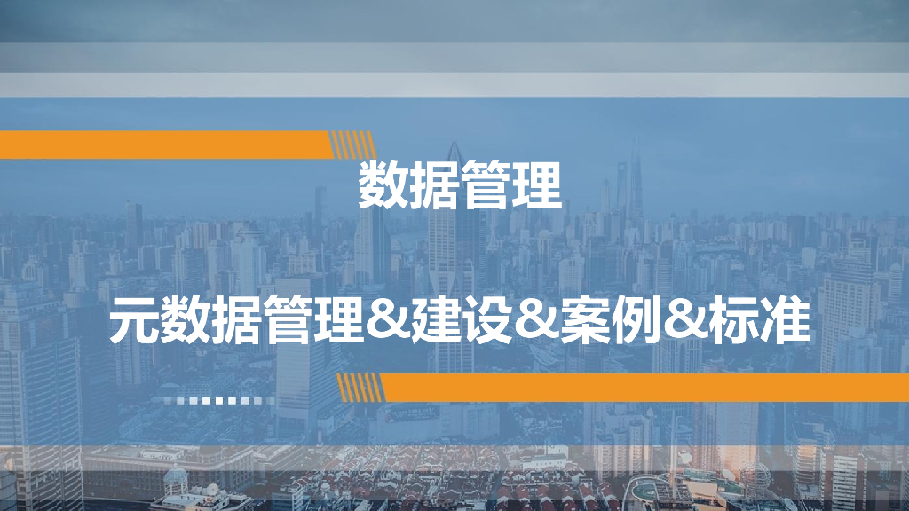 数据管理-元数据管理&建设&案例&标准