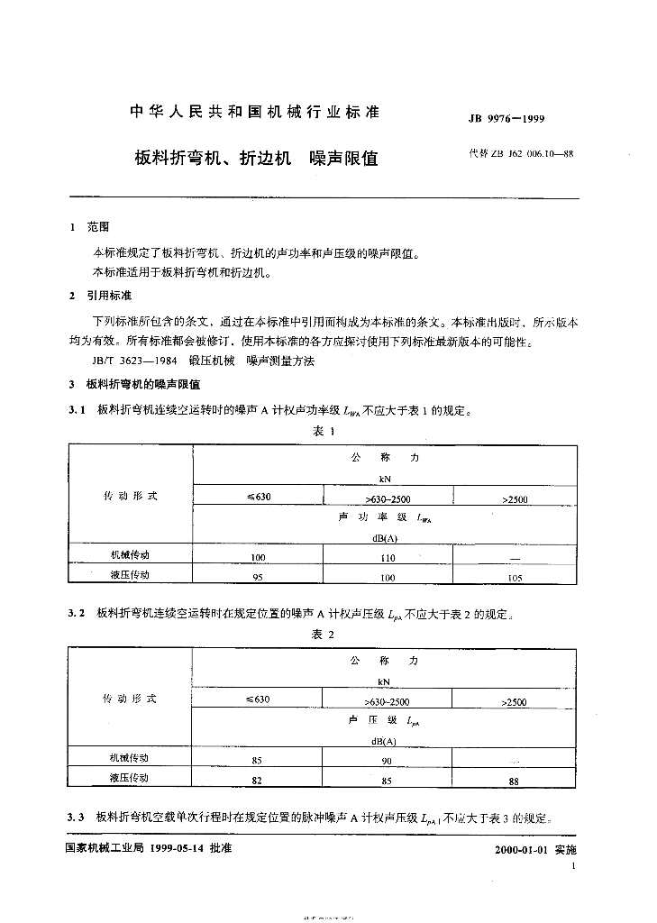 JB 9976-1999 标准预览