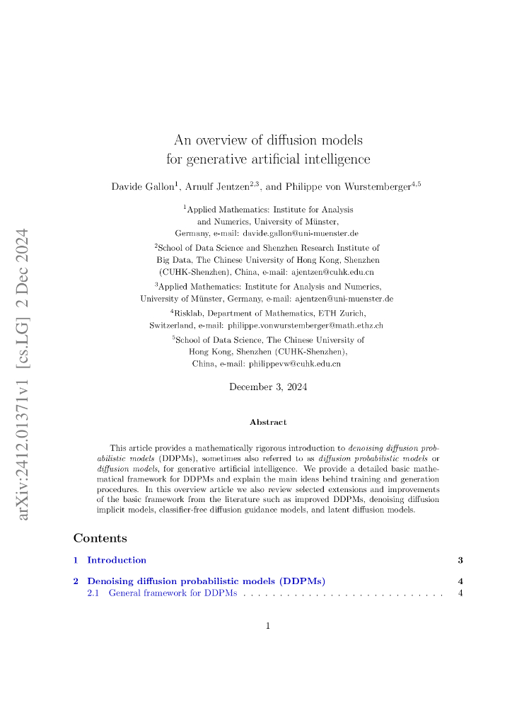 生成式人工智能的扩散模型概述（英文版）