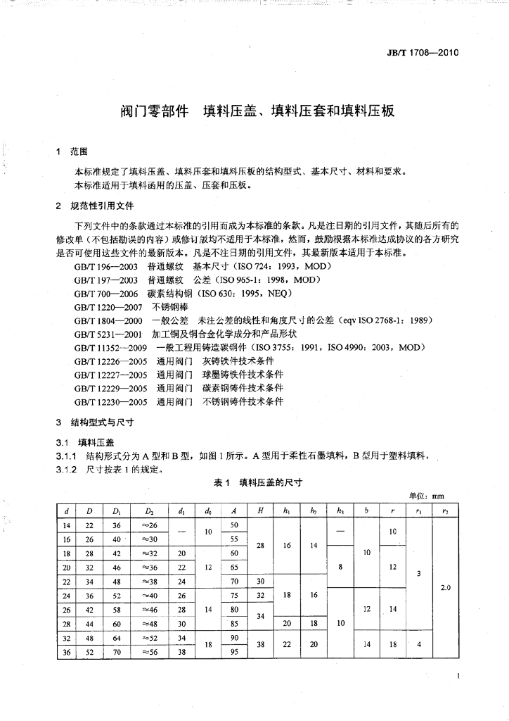 JB/T 1708-2010 标准预览