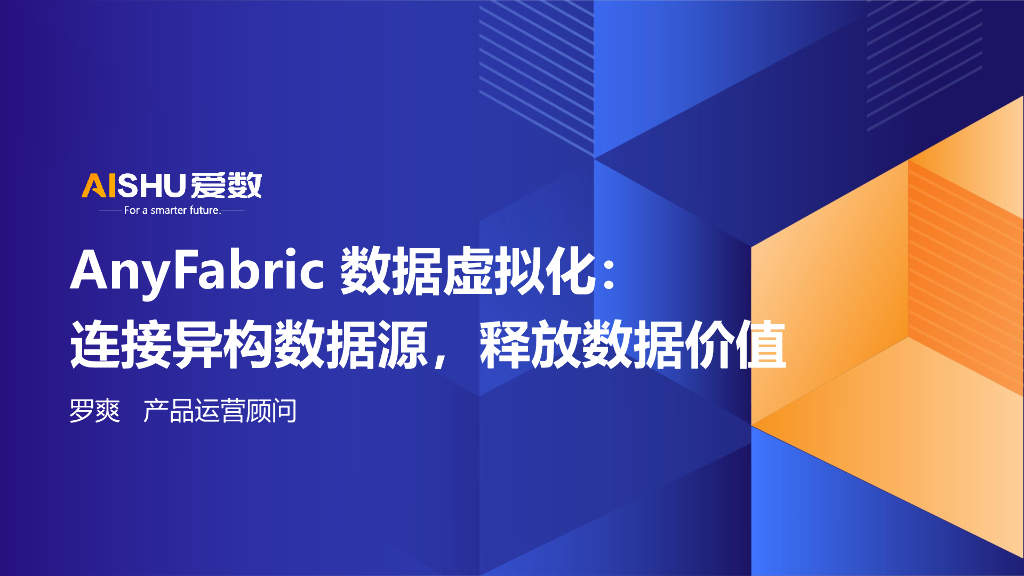 爱数（罗爽）：2025年AnyFabric数据虚拟化：连接异构数据源，释放数据价值