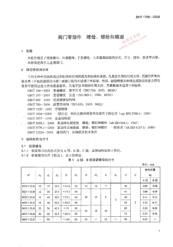 JB/T 1700-2008 标准预览