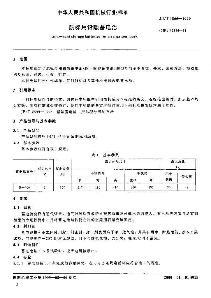 JB/T 1866-1999 标准预览